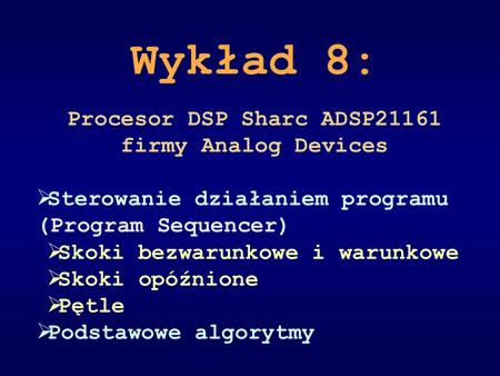 Procesor DSP Sharc ADSP21161 firmy Analog Devices