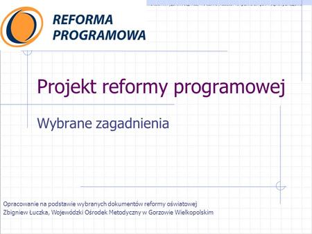 Projekt reformy programowej