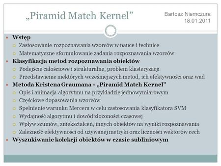 „Piramid Match Kernel”