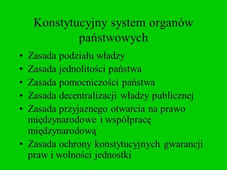 Konstytucyjny system organów państwowych