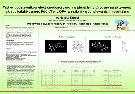 Kierownik i opiekun pracy: dr inż. J. Skupińska WSTĘP Reakcje karbonylowania nitrozwiązków są doskonałą alternatywą dla reakcji z zastosowaniem toksycznego.