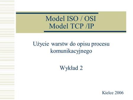 Model ISO / OSI Model TCP /IP
