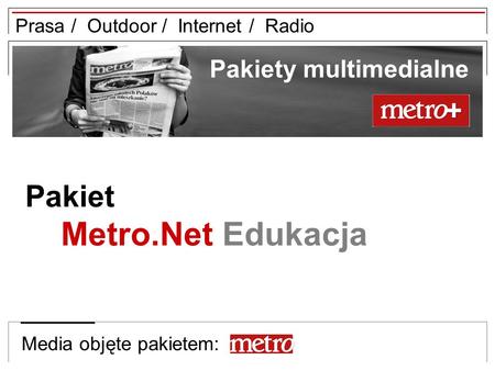 Metro.Net Edukacja Pakiet Pakiety multimedialne