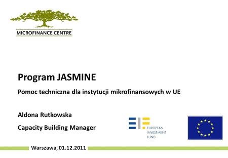 Program JASMINE Pomoc techniczna dla instytucji mikrofinansowych w UE