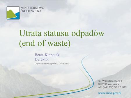 Utrata statusu odpadów (end of waste)