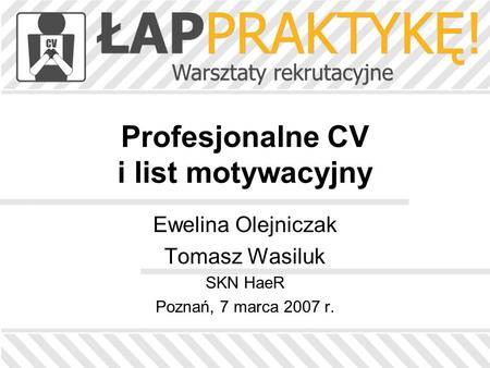Profesjonalne CV i list motywacyjny