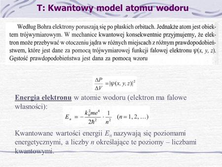 T: Kwantowy model atomu wodoru