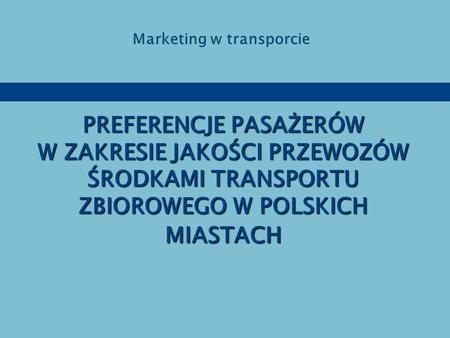 Marketing w transporcie