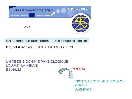 PhD Plant membrane transporters: from structure to function