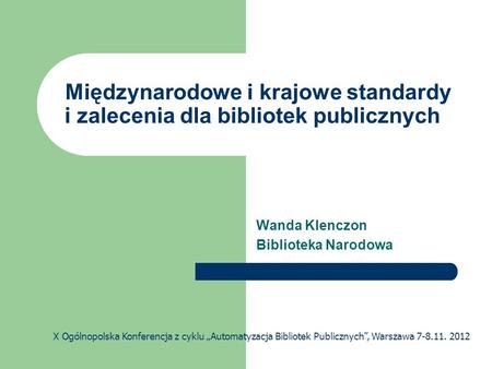 Wanda Klenczon Biblioteka Narodowa
