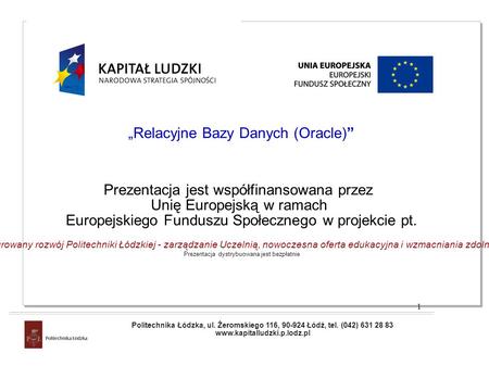 „Relacyjne Bazy Danych (Oracle)”