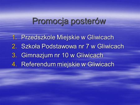 Promocja posterów Przedszkole Miejskie w Gliwicach