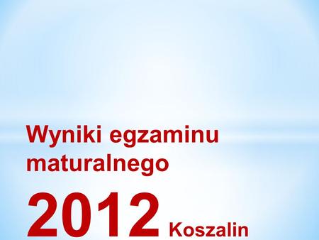 Wyniki egzaminu maturalnego 2012 Koszalin. Zdawalność