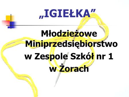 IGIEŁKA Młodzieżowe Miniprzedsiębiorstwo w Zespole Szkół nr 1 w Żorach.