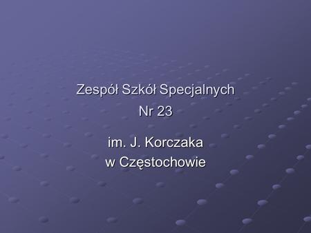 Zespół Szkół Specjalnych Nr 23 im. J. Korczaka w Częstochowie.