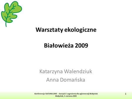 Warsztaty ekologiczne Białowieża 2009
