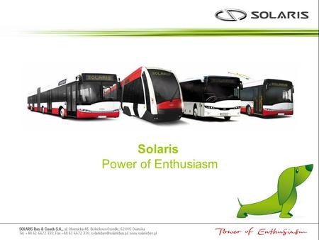Solaris Power of Enthusiasm.