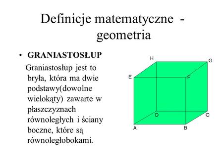 Definicje matematyczne - geometria