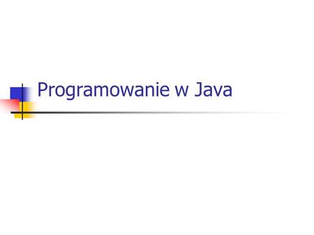 Programowanie w Java.