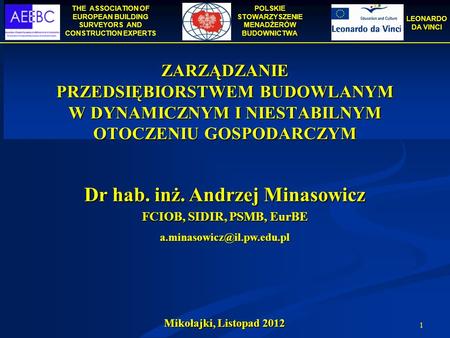 Dr hab. inż. Andrzej Minasowicz