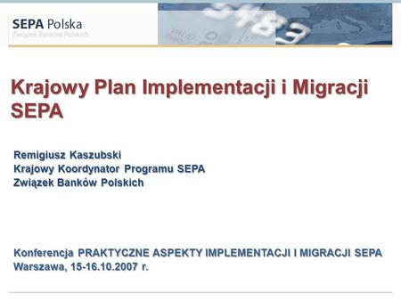 Krajowy Plan Implementacji i Migracji SEPA