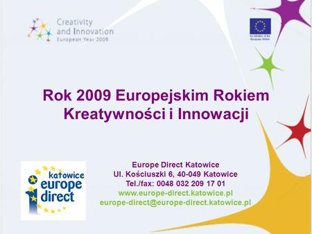 Rok 2009 Europejskim Rokiem Kreatywności i Innowacji