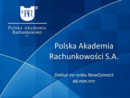 Polska Akademia Rachunkowości S.A.