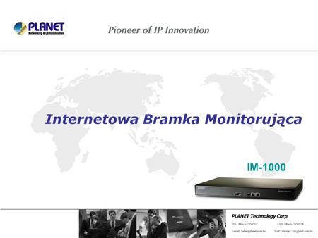 Page 1 / 20 Internetowa Bramka Monitorująca IM-1000.