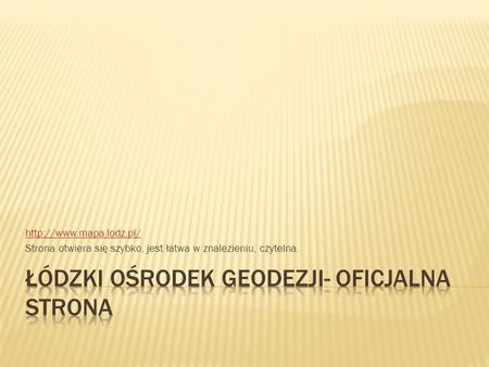 Łódzki ośrodek geodezji- oficjalna strona