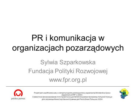 PR i komunikacja w organizacjach pozarządowych