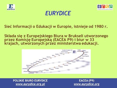 EURYDICE Sieć Informacji o Edukacji w Europie, istnieje od 1980 r.