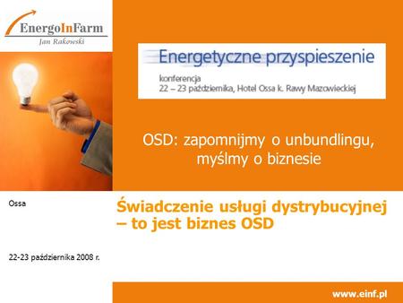 Świadczenie usługi dystrybucyjnej - biznes OSD