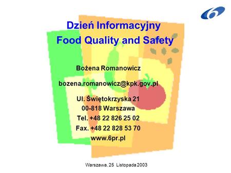 Dzień Informacyjny Food Quality and Safety