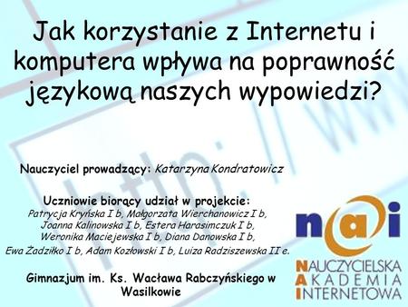 Gimnazjum im. Ks. Wacława Rabczyńskiego w Wasilkowie