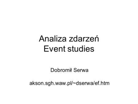 Analiza zdarzeń Event studies