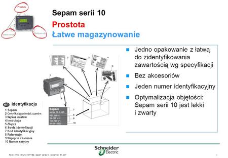 Power / PMC – Bruno WATTIEZ – Sepam series 10 – December 5th 2007 1 Prostota Łatwe magazynowanie Sepam serii 10 Jedno opakowanie z łatwą do zidentyfikowania.