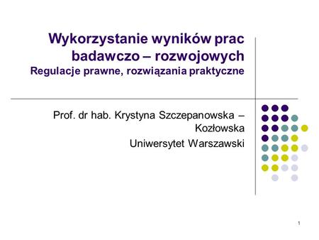 Prof. dr hab. Krystyna Szczepanowska – Kozłowska
