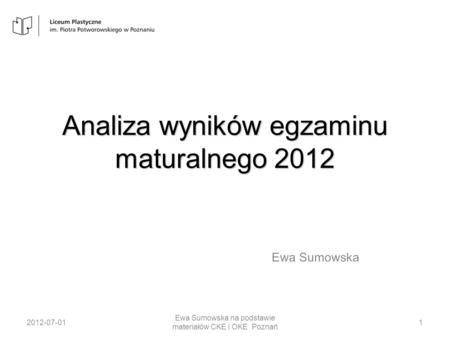 Analiza wyników egzaminu maturalnego 2012