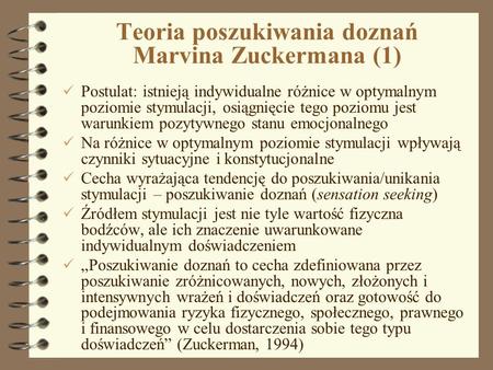 Teoria poszukiwania doznań Marvina Zuckermana (1)
