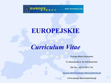 EUROPEJSKIE Curriculum Vitae