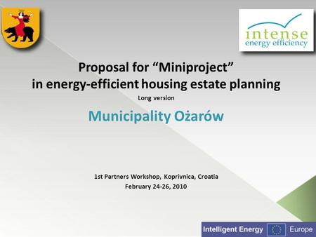Proposal for “Miniproject” in energy-efficient housing estate planning