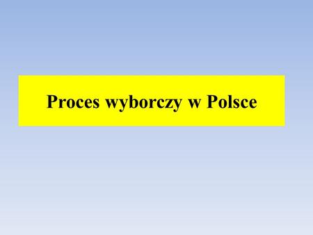 Proces wyborczy w Polsce