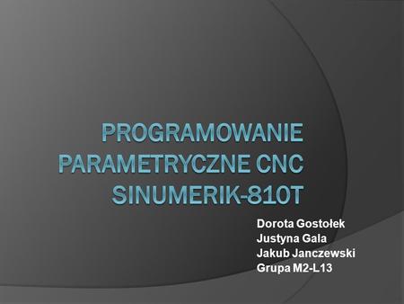 Programowanie parametryczne CNC SINUMERIK-810T