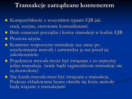 Transakcje zarządzane kontenerem