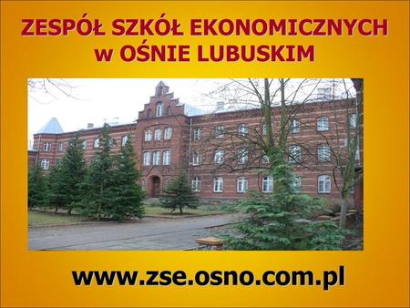 ZESPÓŁ SZKÓŁ EKONOMICZNYCH w OŚNIE LUBUSKIM www.zse.osno.com.pl www.zse.osno.com.pl.