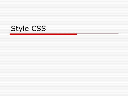 Style CSS.