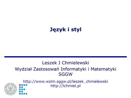 Język i styl Leszek J Chmielewski