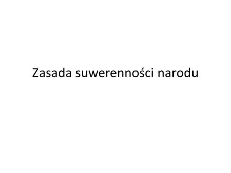 Zasada suwerenności narodu