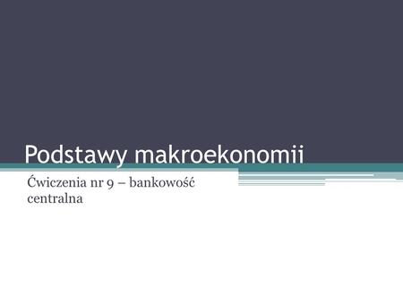 Podstawy makroekonomii