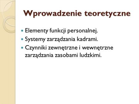 Wprowadzenie teoretyczne